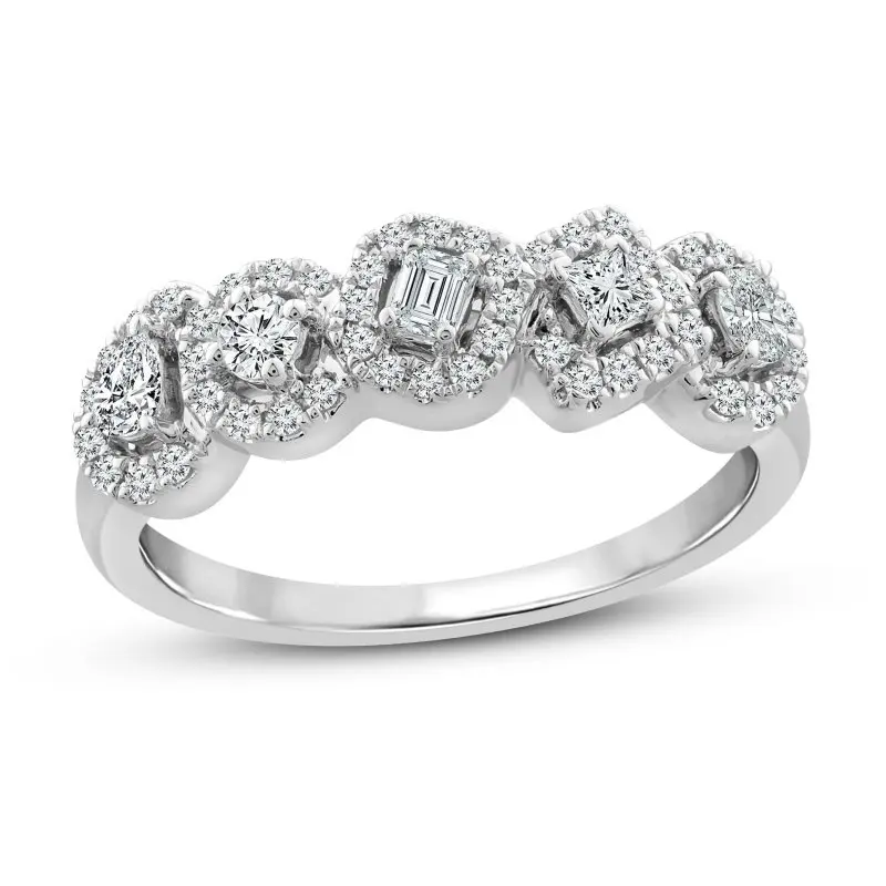 

HESHI Party Punk Personality Irregular Unisex Diamond Zircon Rings with Different Shapes Plated with Platinum for Men Women