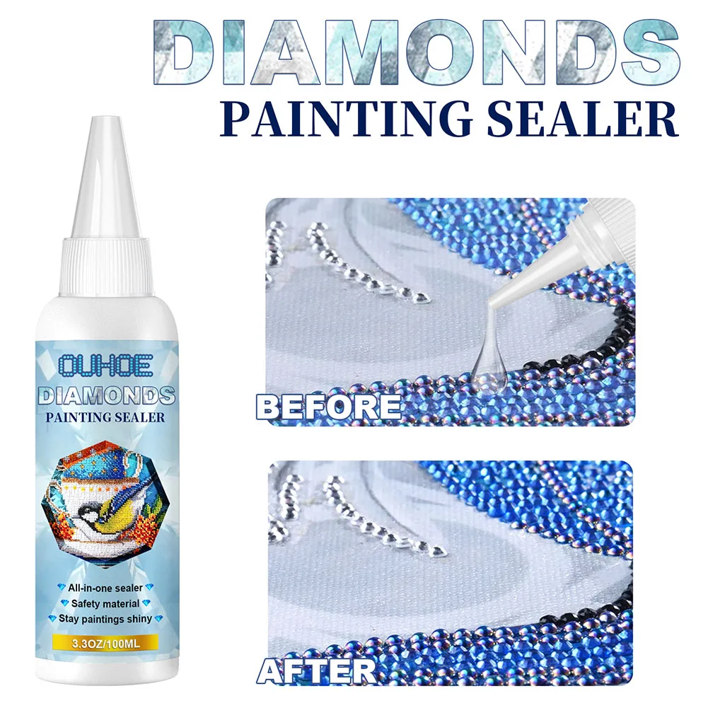 

100ml DIY Diamond Painting Glue Sealer Transparent Puzzle Sealant Diamond Painting Conserver Permanent Hold Shine Effect Sealer