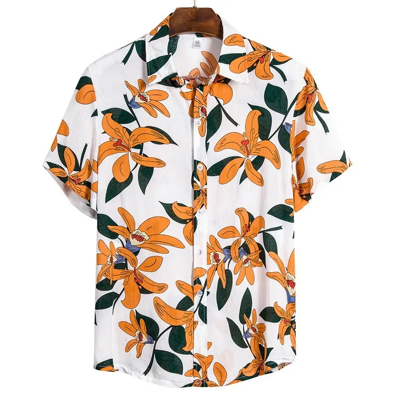 2022 New Summer Arrival Men's Shirts Men Hawaiian Camicias Casual One Button Wild Shirts Printed Shirt Short sleeve Blouses Tops