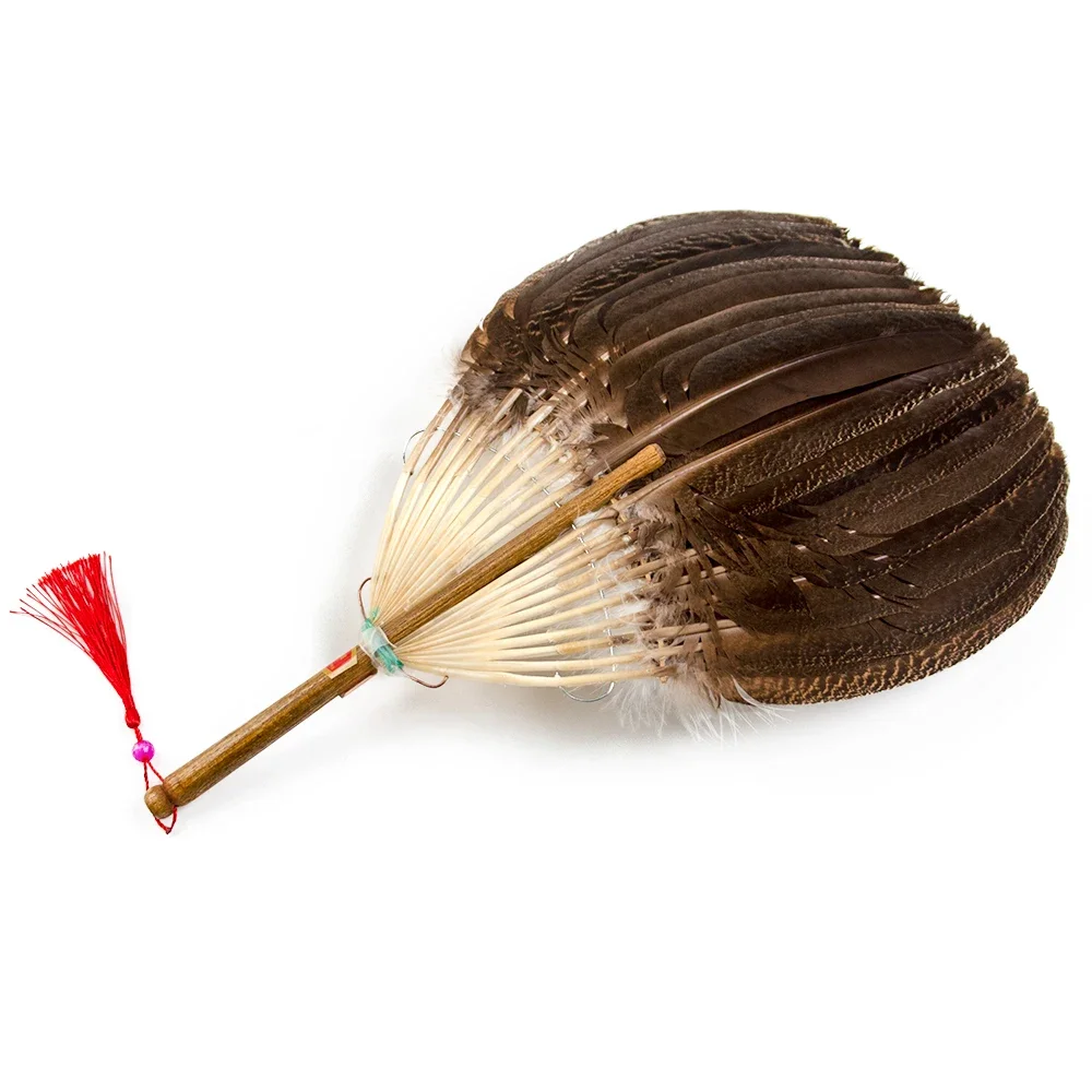 

1 шт. Ретро натуральное гусиное перо реквизит для танцев Fan в китайском стиле встроенный веер поделки свадебное банкетное украшение Zhuge Liang Fan