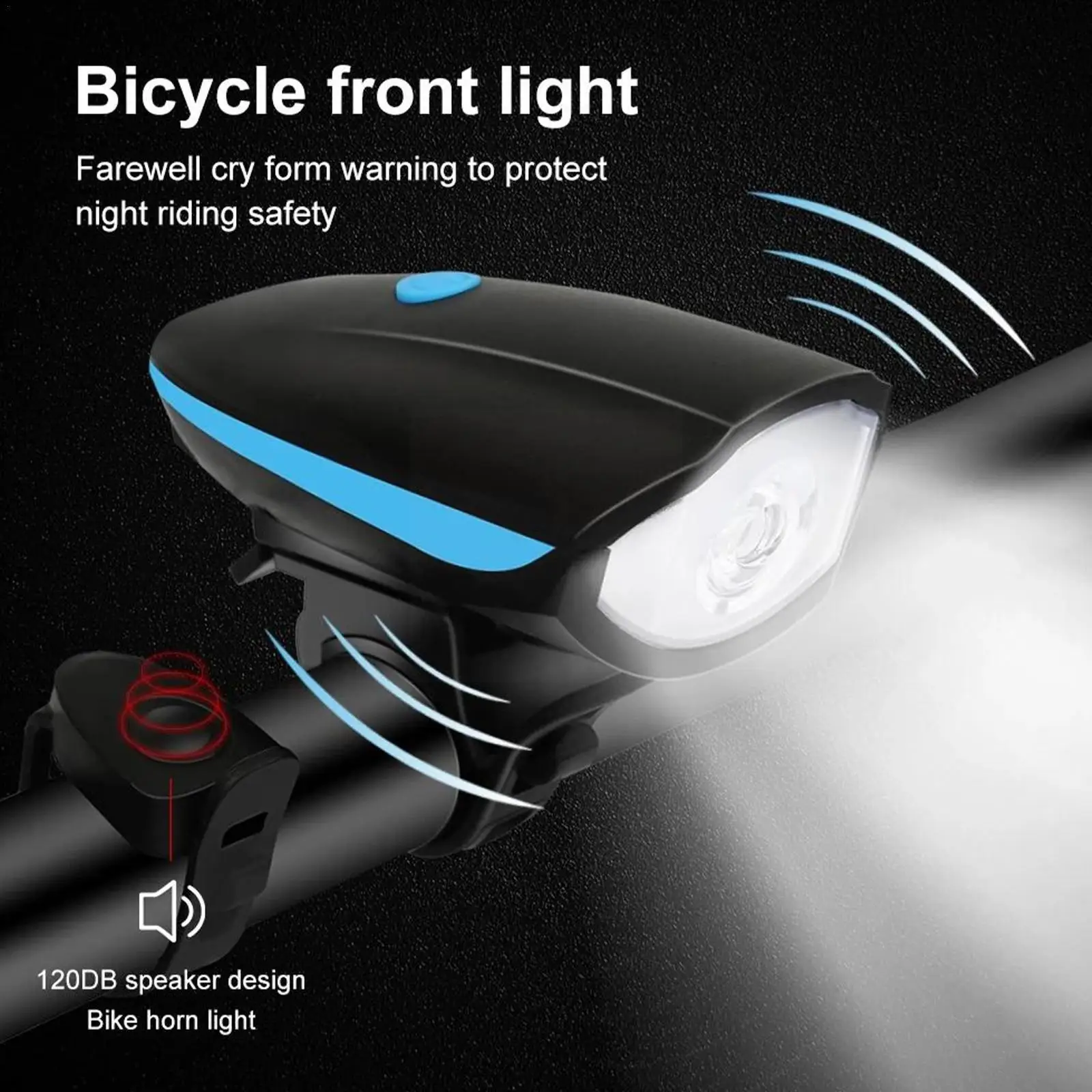 

Bicycle Front Light With Bike Horn USB Rechargeable Lantern IPX6 Cycling Flashlight Proof Lamp Water Front Bike Accessories L9W8