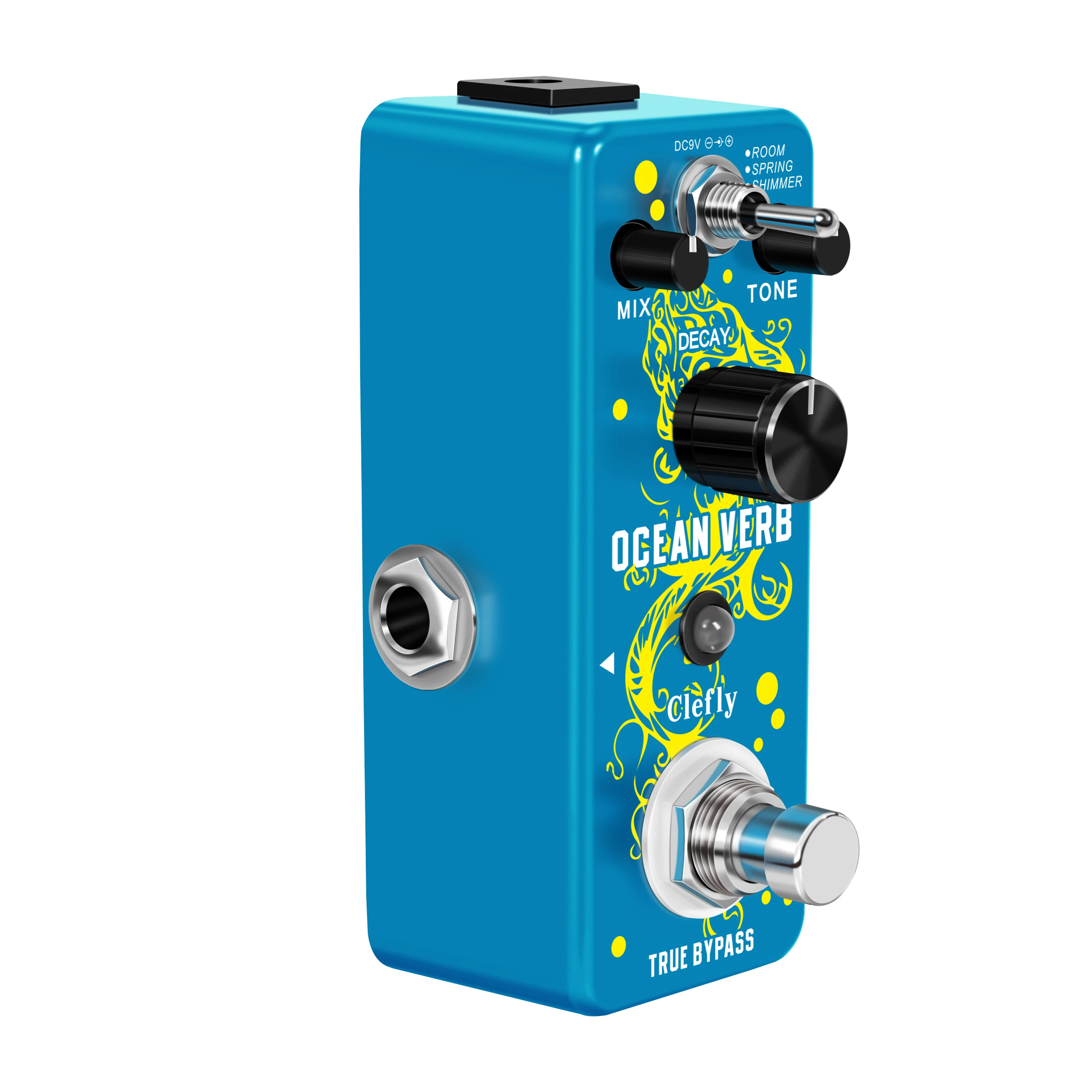Clefly LEF-3800 Digital Reverb Pedal Guitar Ocean Verb Pedal Room Spring Shimmer 3 Modes Wide Range With Storage Of Timbre Pedal