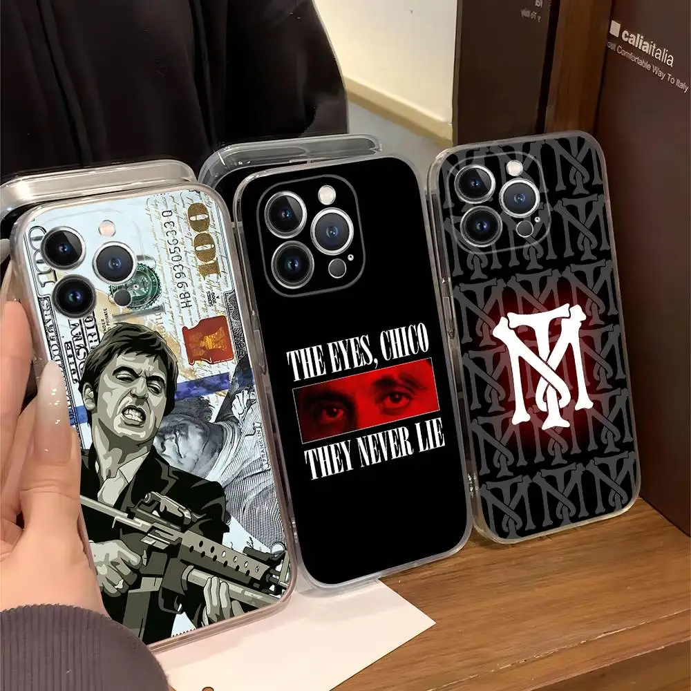 Фото Классический чехол для телефона Tonny Montanas Scar-Face для iPhone 11, 13, 16, 12, 17, 14, 15 Pro Max Plus, мягкая прозрачная задняя крышка Coque №1