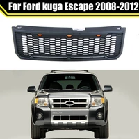 raptor style matte black or grey modified front grille hood fit for ford kuga escape 2008 2012 with led light upper mesh grill