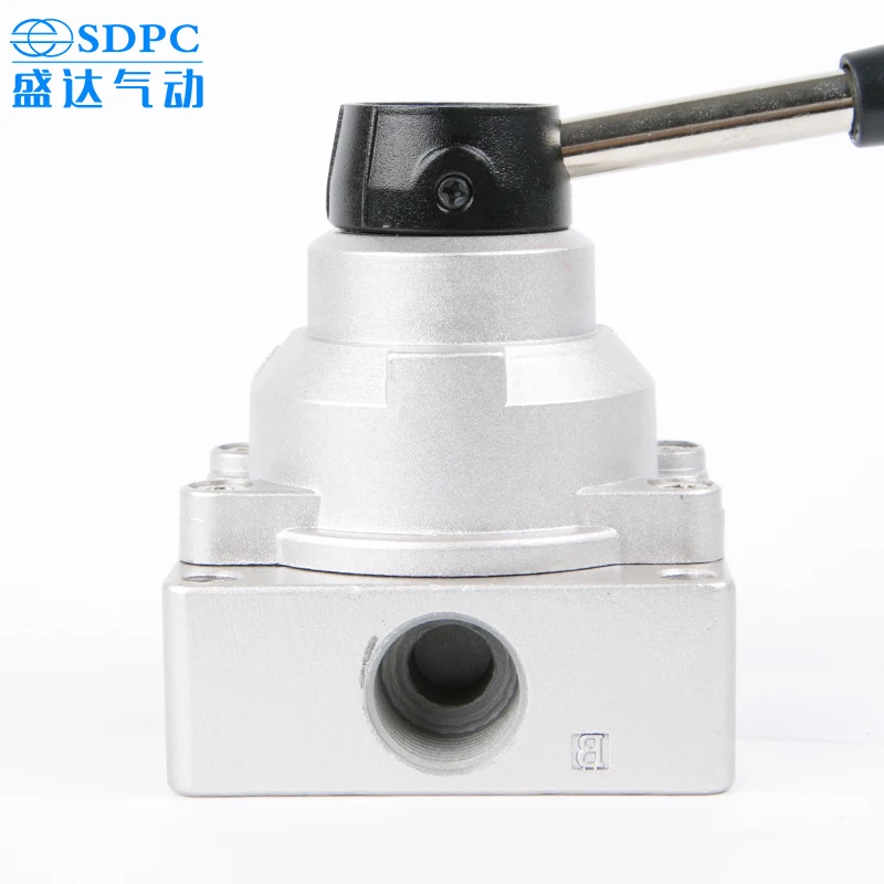 Пневматический элемент трехпозиционный четыреходовой ручной поворотный клапан