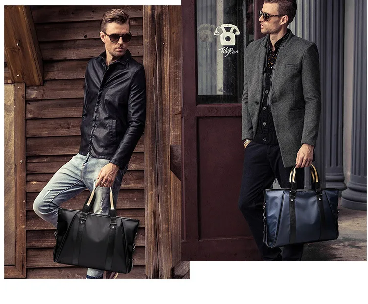 Fashion Simple Business Men Briefcase Bag Leather Laptop Bag Casual Man Bag Large Capacity Shoulder Bags