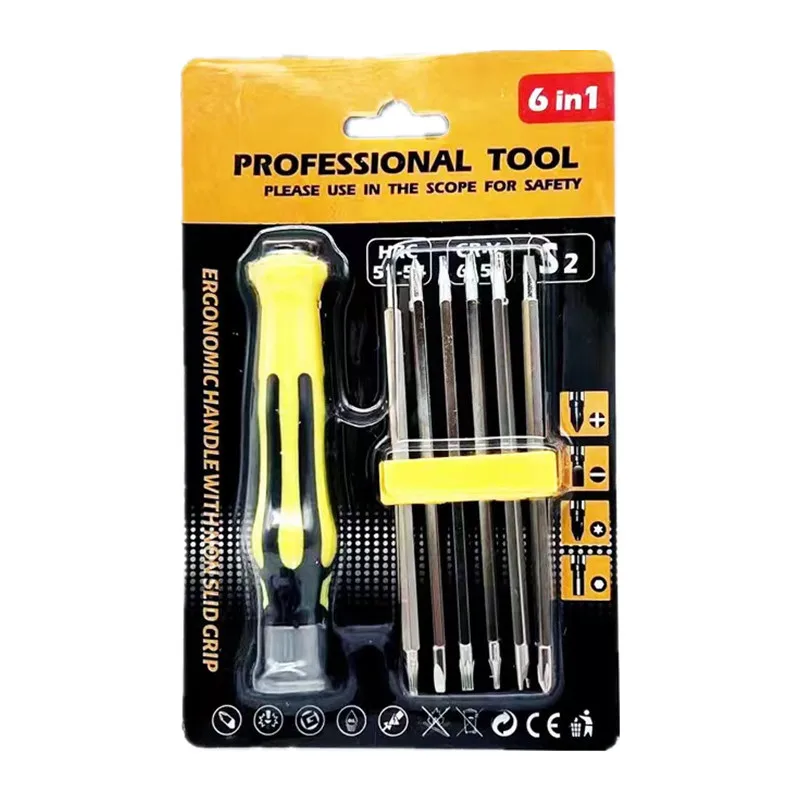 

Крепкая Магнитная Y-образная U-образная треугольная отвертка 6-в-1 с цветком сливы многофункциональная отвертка для дома