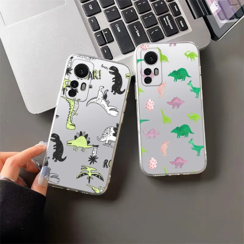 

Cartoon Dinosaur Phone Case For Xiaomi 13 12 10 11 11T Poco F3 M4 Redmi K40 K30 10X 9T Note10 11 10S 9 8 Pro Lite Cover