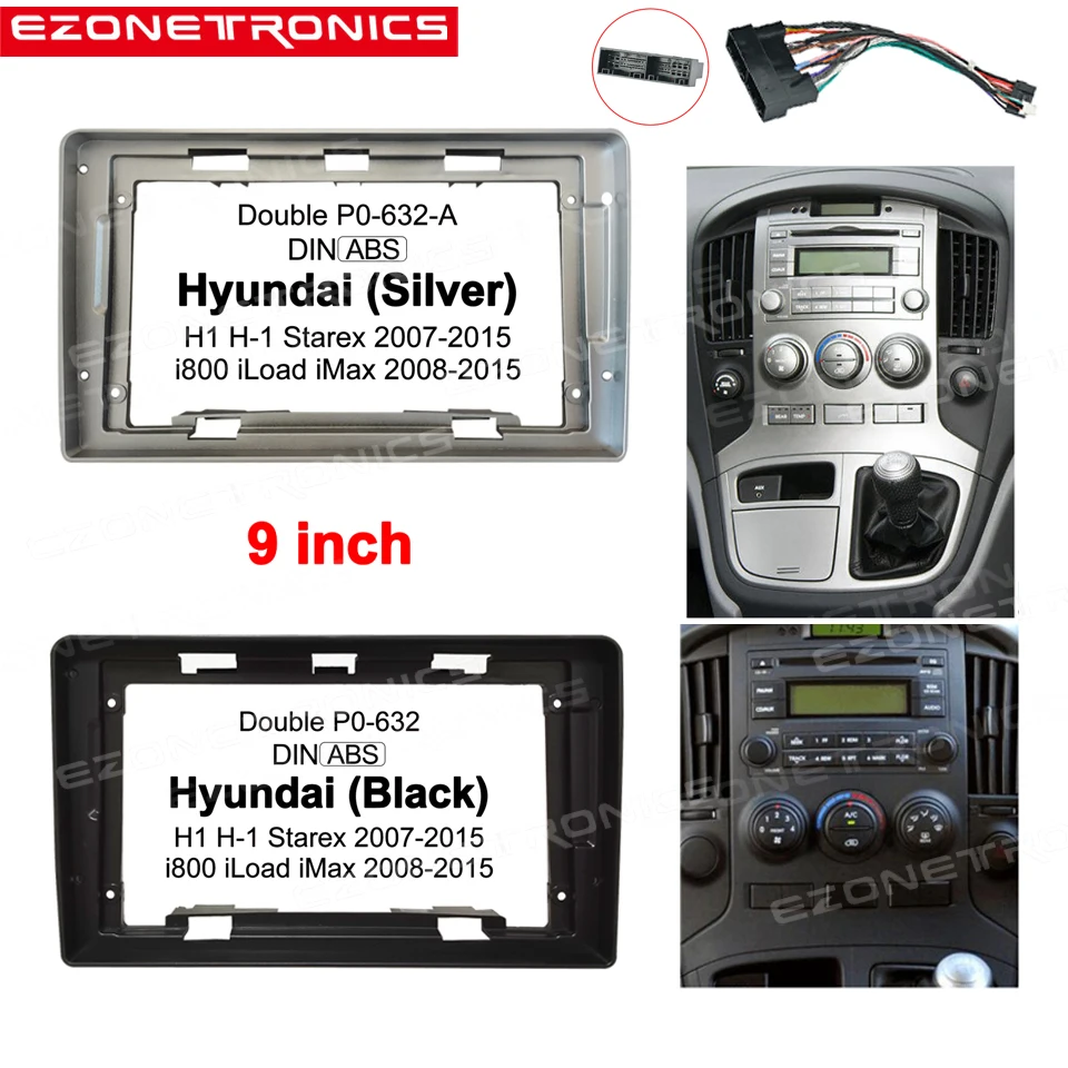 

2Din Car DVD Frame Audio Fitting Adaptor Dash Trim Kits Facia Panel 9" For Hyundai H1 Starex 2007-2015 / i800 iLoad iMax 08-15