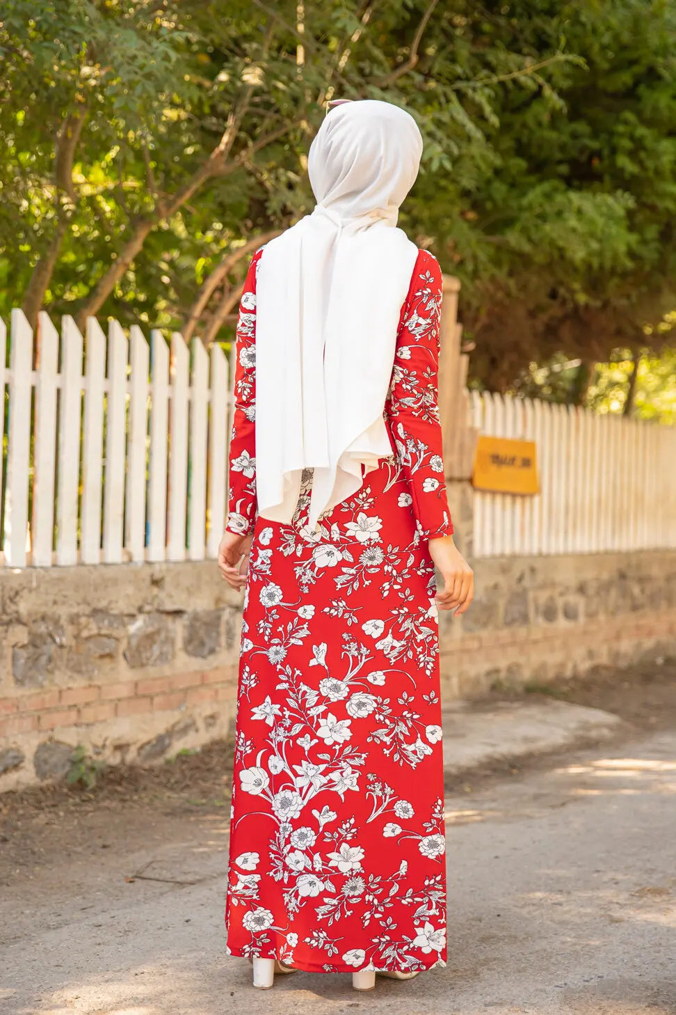 TUGBA Muslim Dress Long Sleeve Floral Print muslim dress code 2021 turkish gown hijab summer