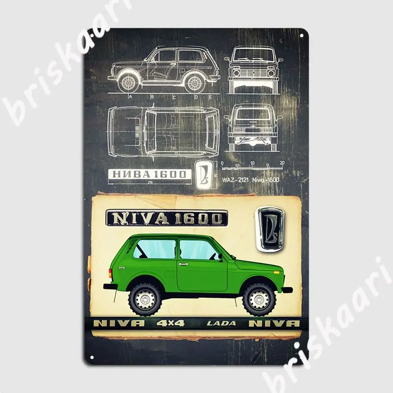 

Lada Niva Metal Sign Vintage Wall pub Wall Plaque Club Bar Tin sign Posters