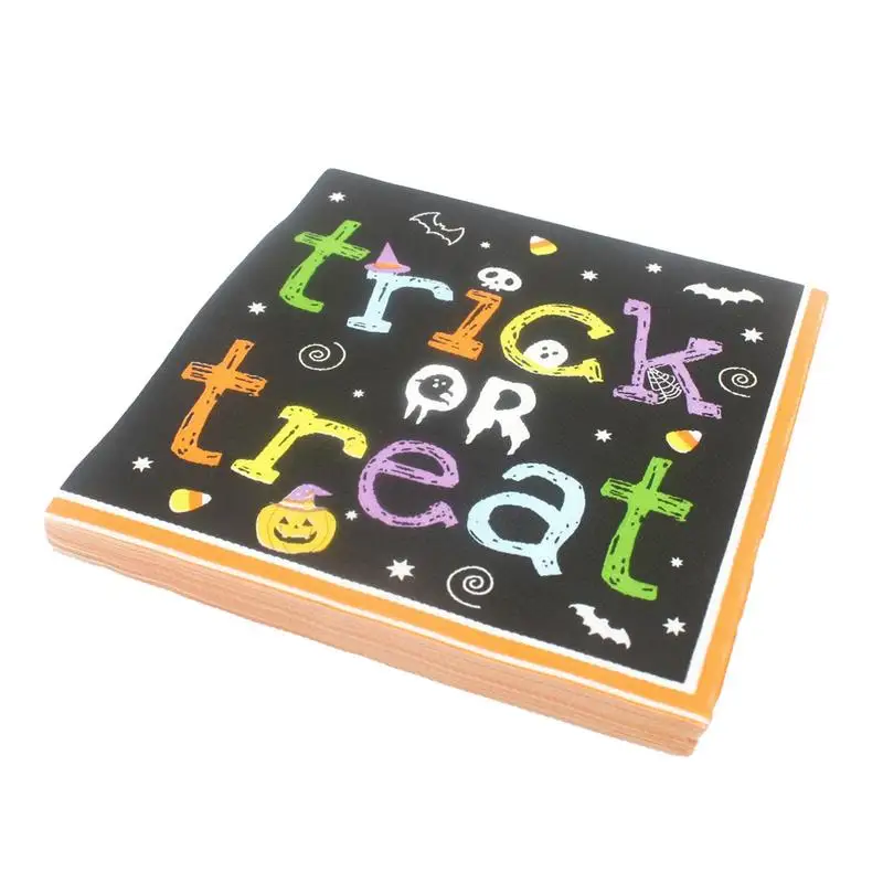 

Trick Or Treat Napkins Black Trick Or Treat Paper Napkins 20 Pieces 2 Ply Absorbent Hand Towels For Bathroom Kitchen Guest