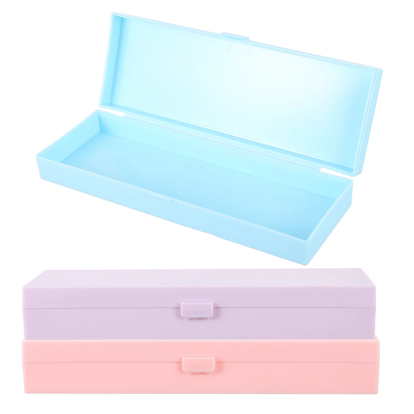 

3pcs Transparent Plastic Stationery Holder Pencil Case for School Office Students