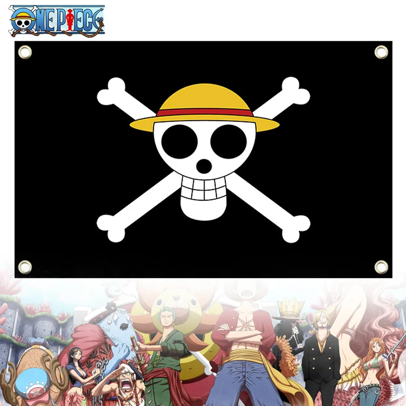 

One Piece Flag 90x150 CM Straw Hat Pirates Flag Monkey D. Luffy Skull Flag Anime Cosplay Props Party Gift Room Decor