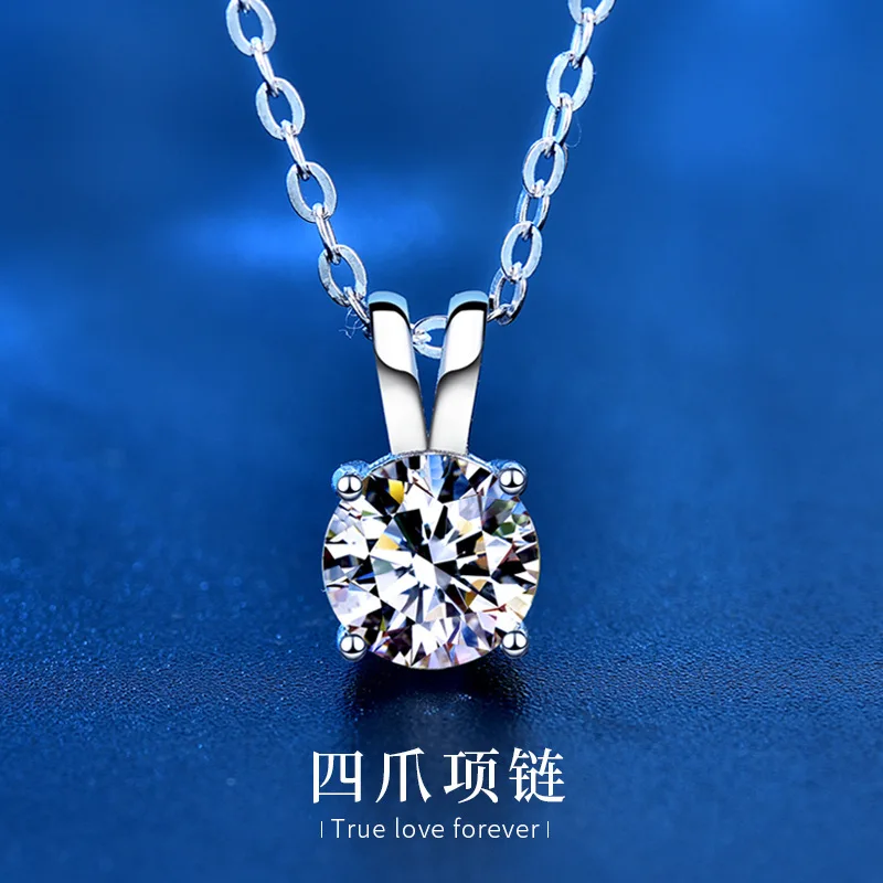 

Ожерелье женское из серебра 6,5 пробы с муассанитом, 925 мм, 1 карат