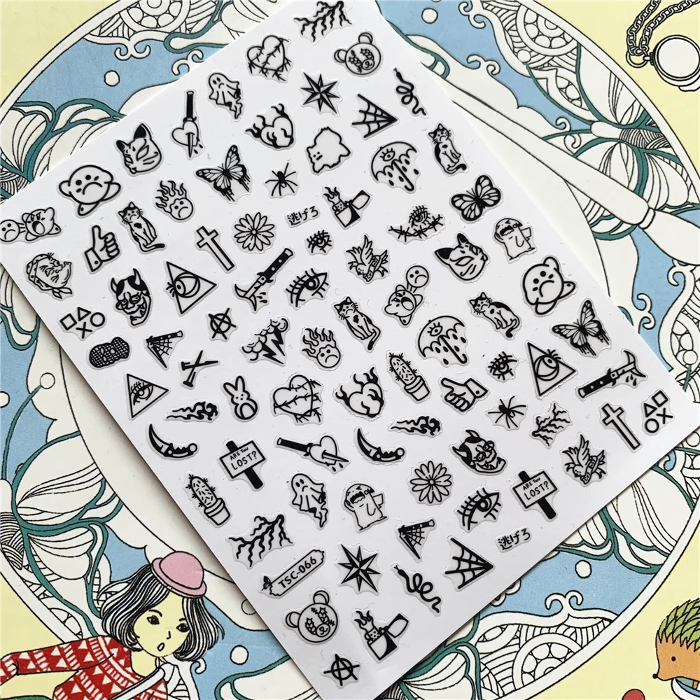 

Фотообои с рисунком демонов, глаз, бабочек, задние 3d-наклейки, наклейки, слайдеры, украшение для ногтей