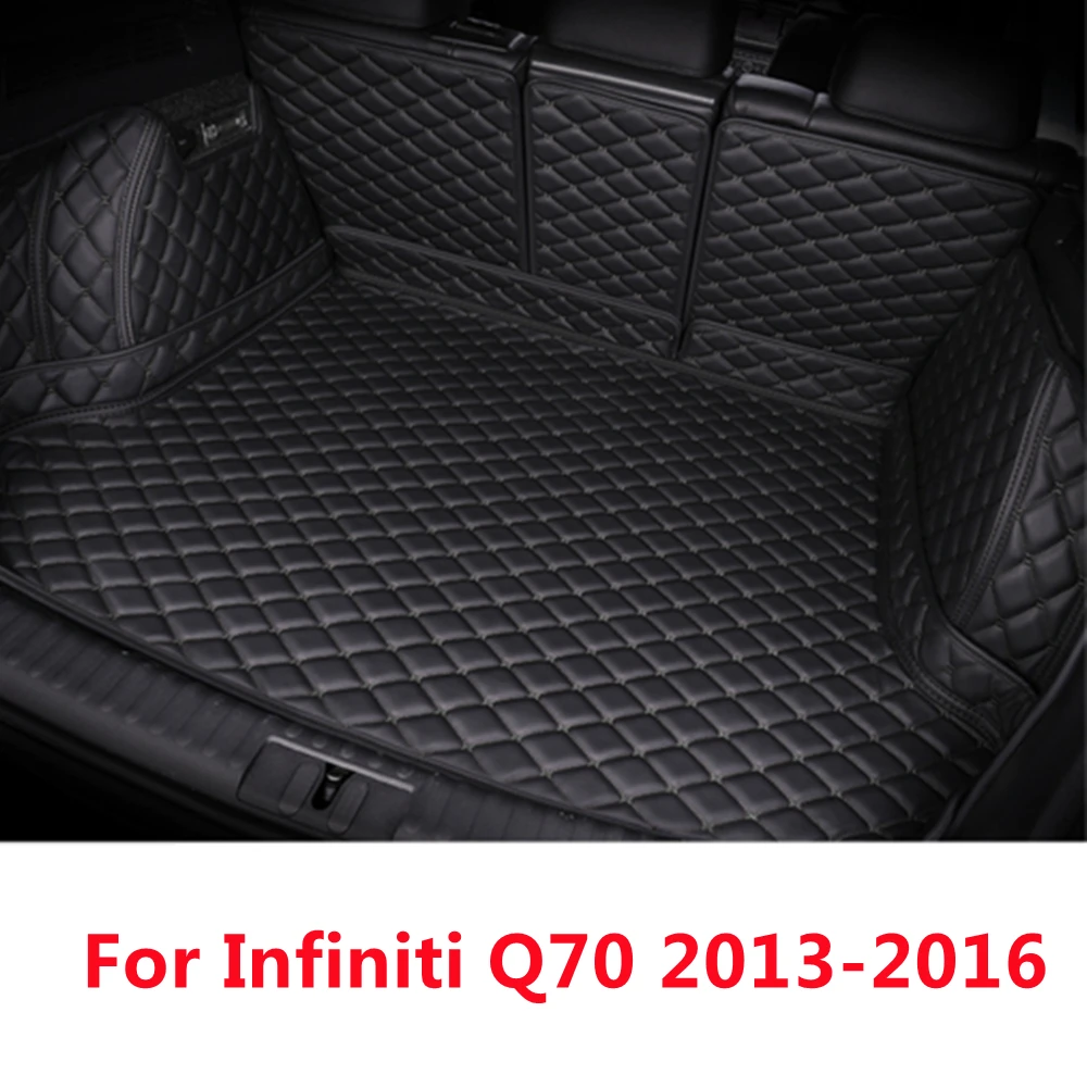 

SJ Custom Fit Full Set Waterproof Car Trunk Mat AUTO Parts Tail Boot Tray Liner Cargo Rear Pad Cover For Infiniti Q70 2013-2019