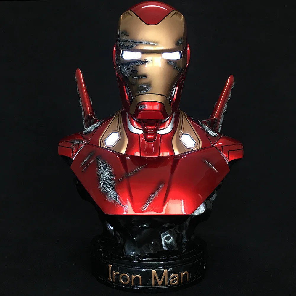 

2022 New 35CM MK50 Marvel Iron Man MK46 Bust GK 1/2GK Action Figure Model With LED Light Decoration Avengers Doll Ornaments