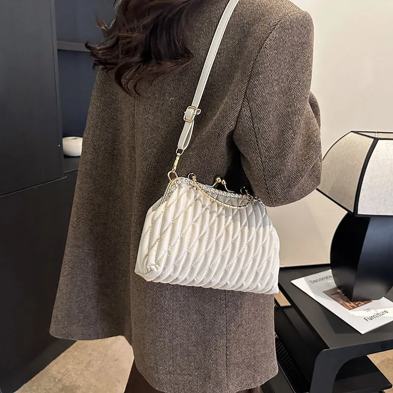 2024 Роскошные Брендовые женские дизайнерские сумки на плечо с зажимом для ракушки