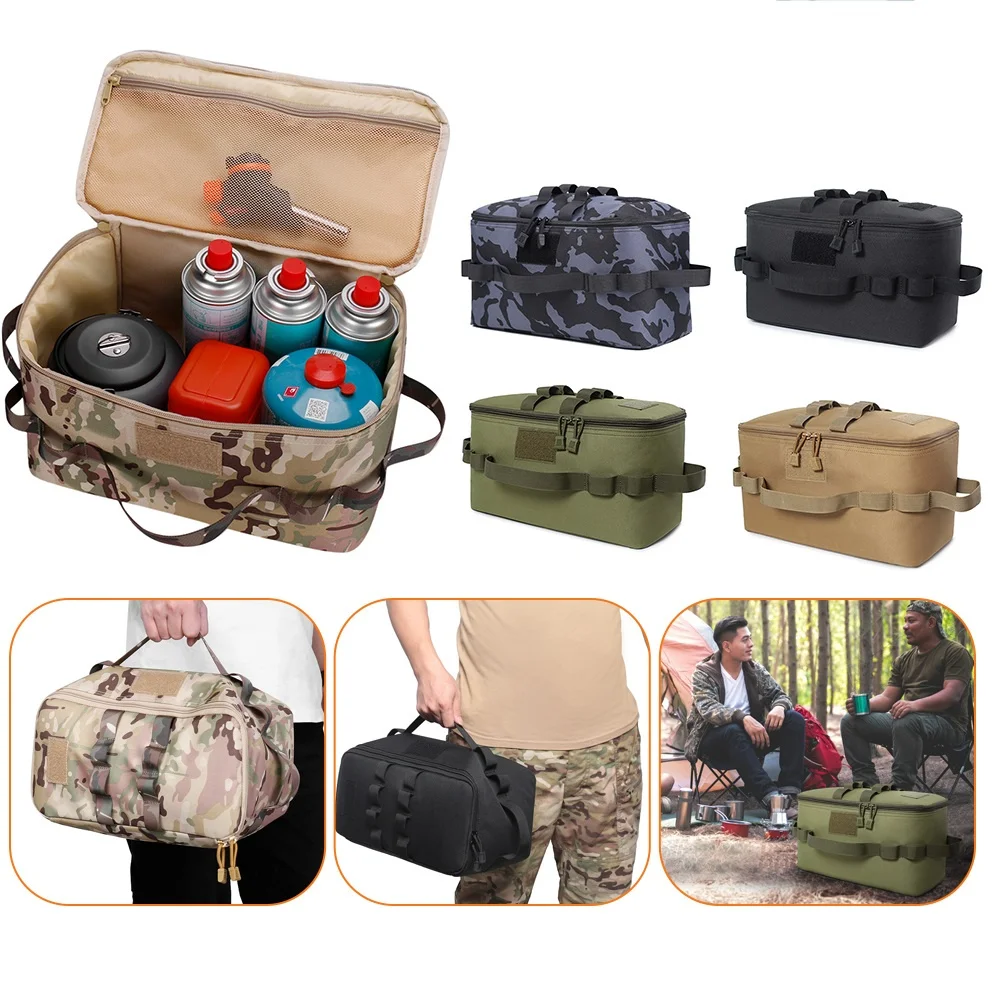 

Outdoor Camping Gas Tank Storage Bag Large Capacity Ground Nail Tool Bag Gas Canister Picnic Cookware Utensils Kit Organizer