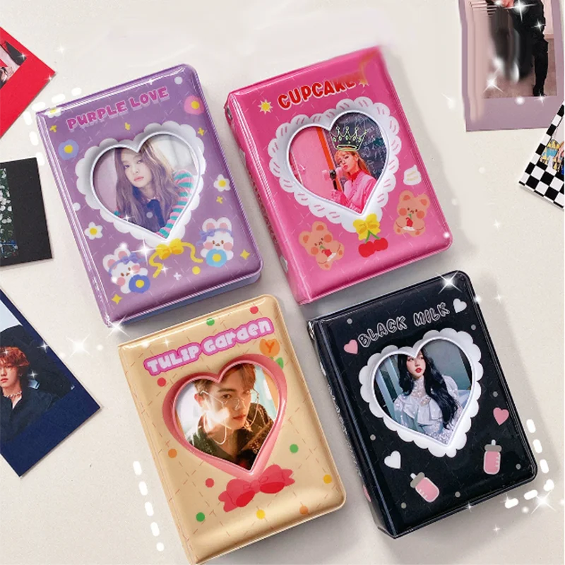 

3 Inch Mini Photo Album Korean Idol Pictures Storage Book Card Holder Sweet Star Photocard Binder Cards Collect Book 40 Pockets