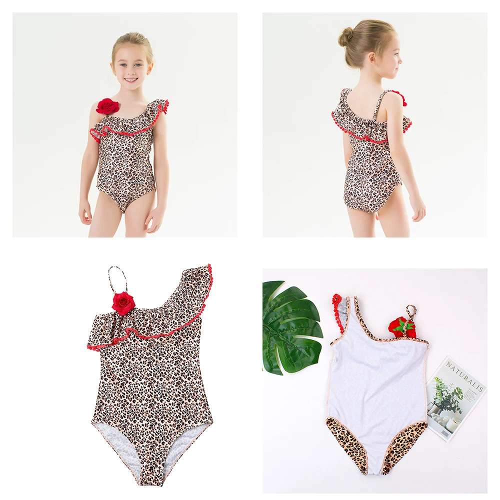 

Новый слитный купальник с леопардовым принтом и кисточками для детей от 18 месяцев до 6 лет, бикини для маленьких девочек, пляжный купальный к...