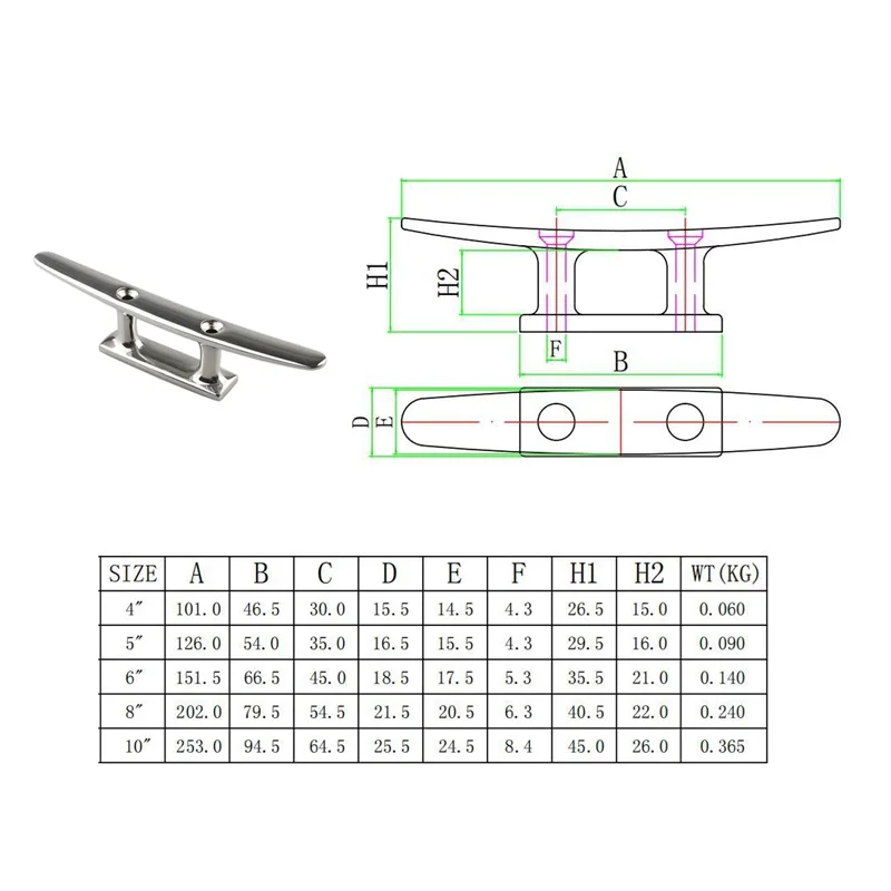 1 шт. 4 дюйма 5 дюймов 6 8 комбинированные швартовочные планки 2 отверстия