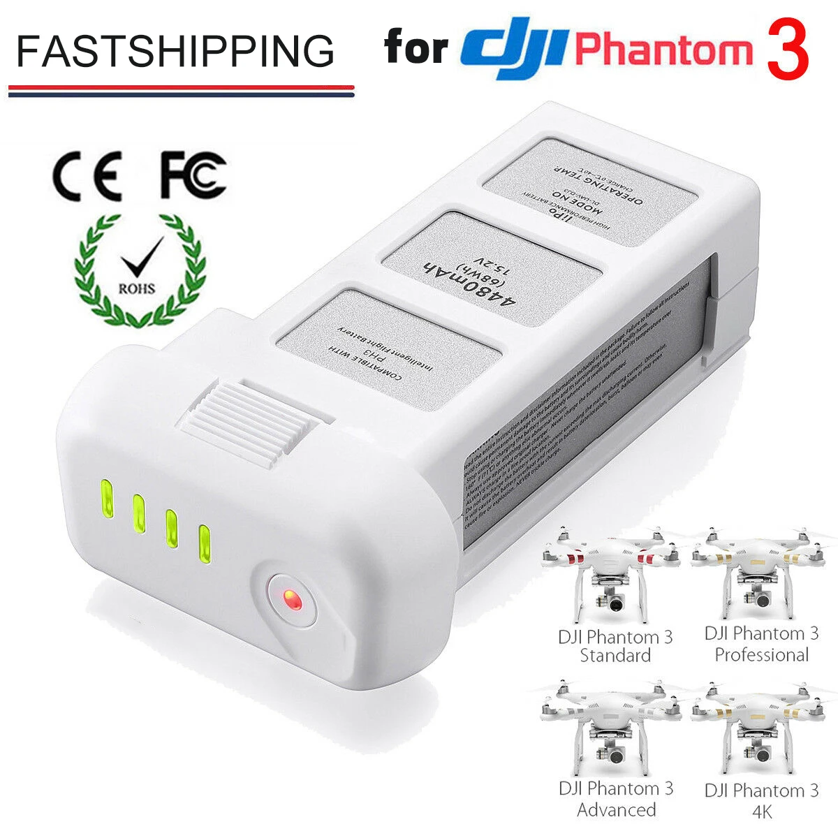 Аккумуляторная батарея LiPo 4480 мАч 15,2 в для DJI Phantom 3 SE Professional Advanced Standard RC Drone