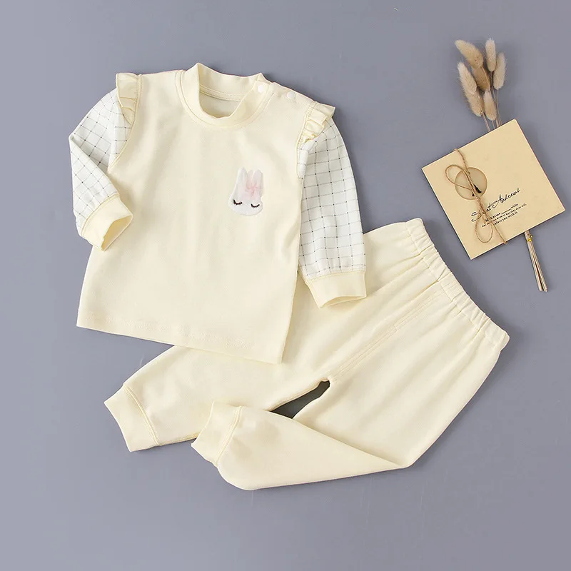 

Infant children's underwear set baby girl spring and autumn clothes long pants body clothes pajamas