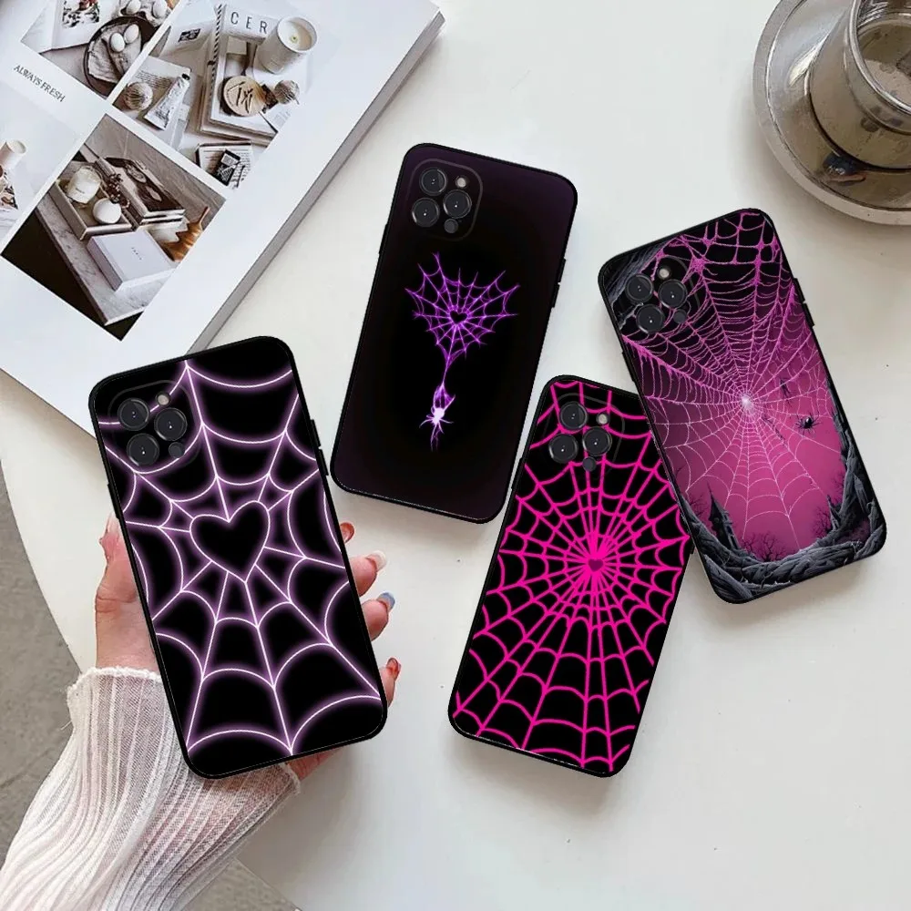 Чехол для телефона с паутиной IPhone 15 14 13 12 11 Pro Max Mini 8 7 Plus SE2 X XR XS MAX мягкие