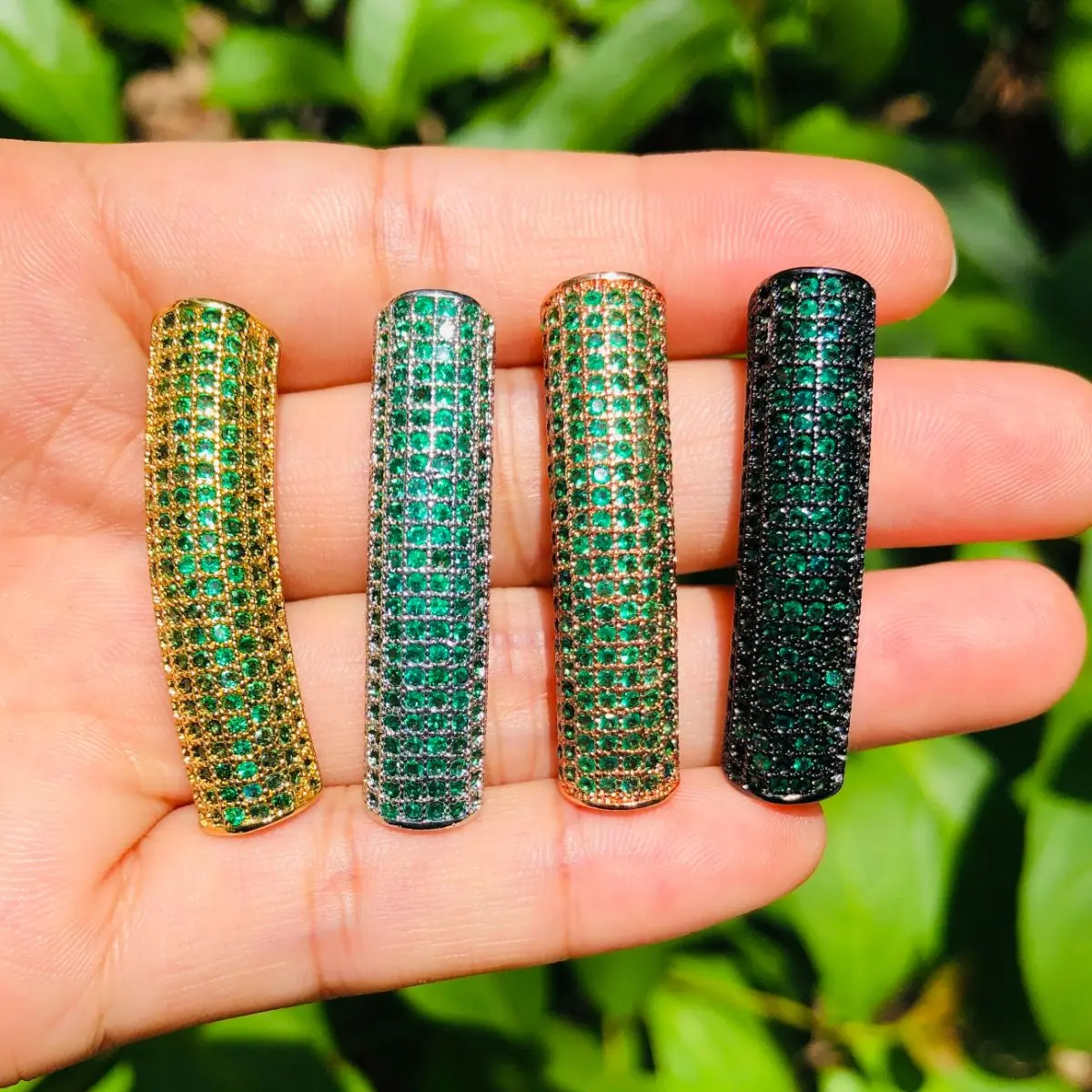 Бусины-разделители для женских браслетов 5 шт./лот из зеленого циркония