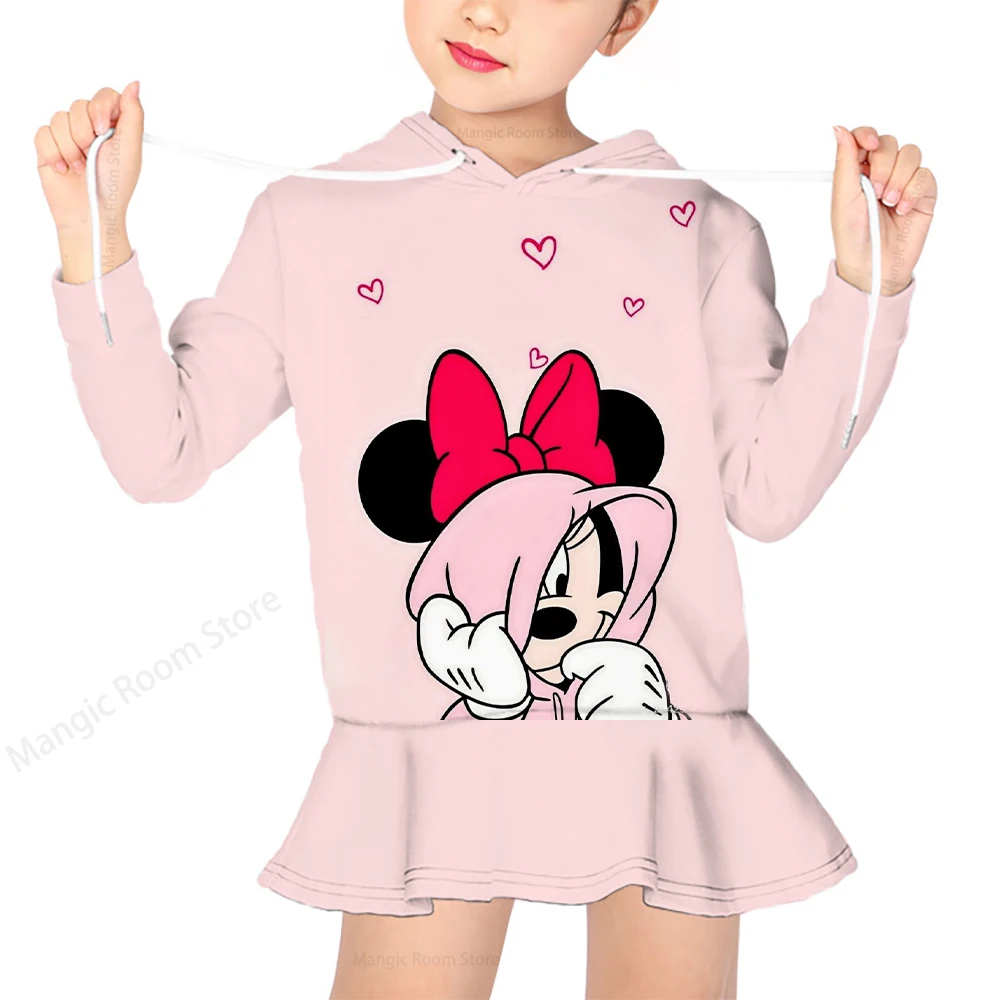 

Disney Mickey Mouse Minnie Autumn and Winter Hooded Sweater Top Sweater Casual Sweater Women's Long Sleeve Loose Sweater Girls