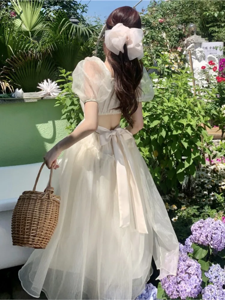 

Summer Women French Style Elegant Party Midi Print Dress Female Fashion A Line Holiday Clothes Vestidos