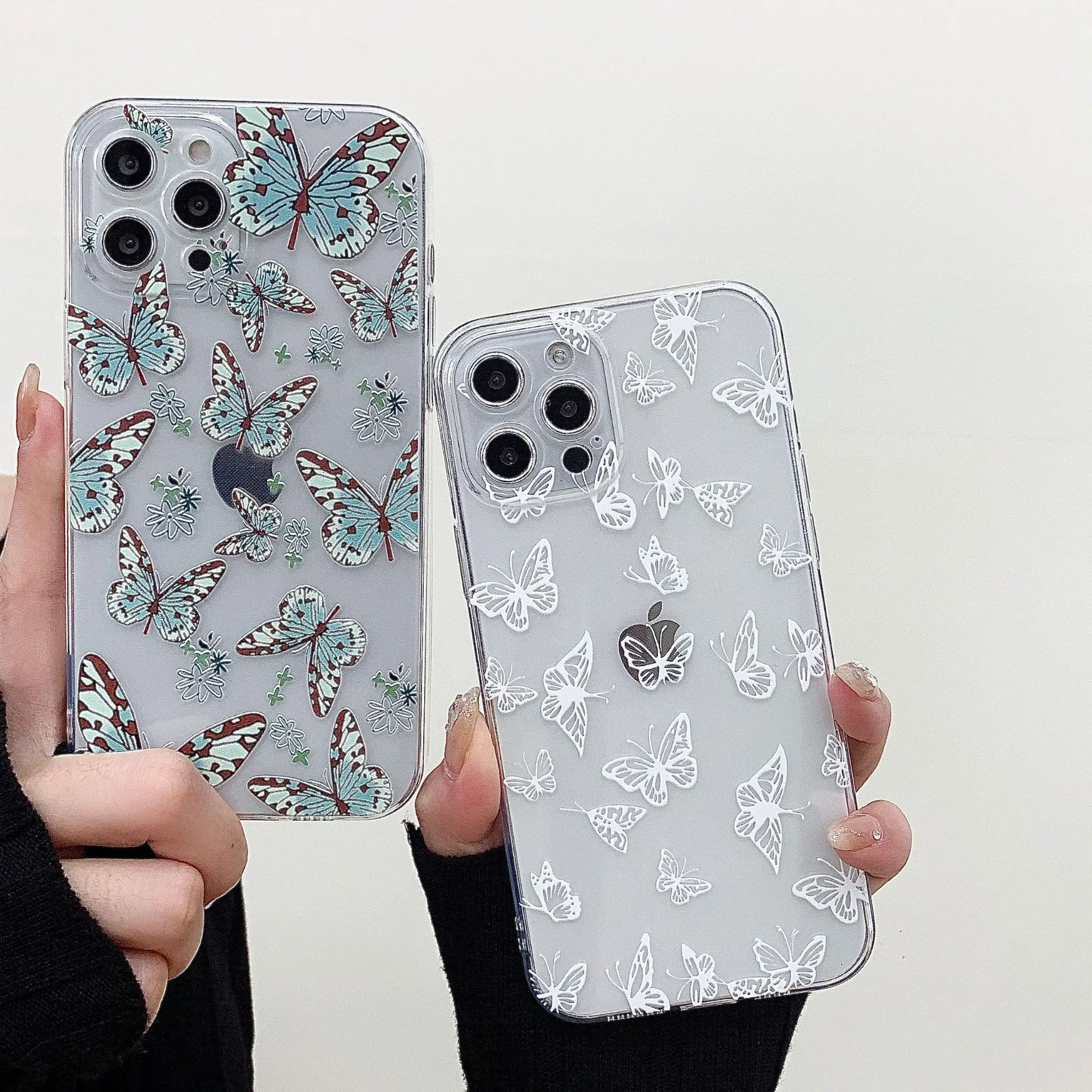 

Butterfly Phone Case For iPhone 14 13 12 11 Pro Max X Xs Max XR 8 7 6 6s Plus Transparent Cover