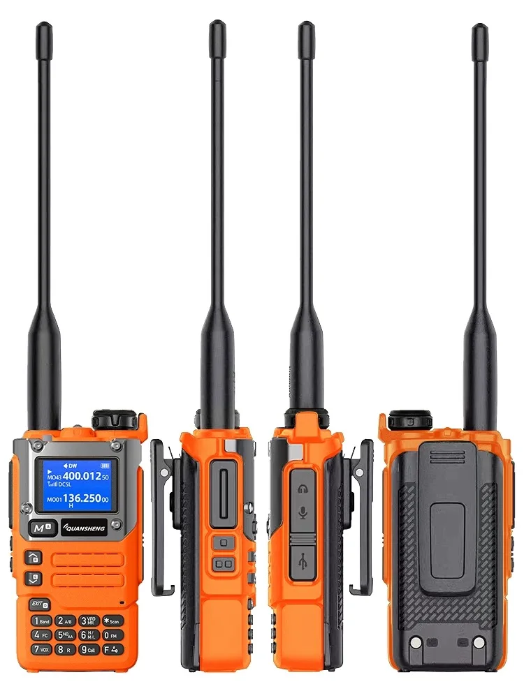 Quansheng UV-K5(8) UV-K58 UV-K6 UVK58 orange two way Radio 5W Air Band 50-600MHz AM FM Type C Charge Multi-band quansheng k58