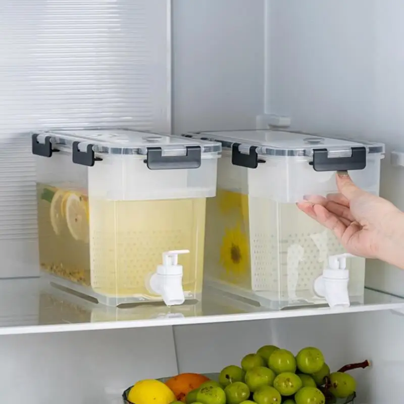 

Jug With Tap Cold Water Container Bottle Tap Dispenser Kettle Lemonade WithTap Dispenser For Beverage Cold Water Jug Cold Kettle