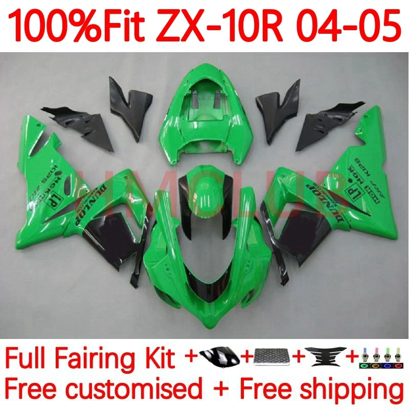 

OEM Kit For KAWASAKI NINJA ZX 10R 1000 CC 10 R ZX-10R ZX10R 2004 2005 1000CC ZX1000 04 05 Injection Fairing 68No.35 green stock