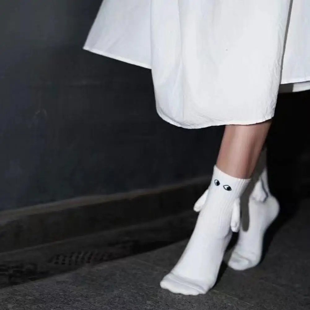 Handle Sock Magnetic Suction Couple Socks Cartoon Lovely Hand In Hand Magnetic Socks For Women Holding Hands Sock