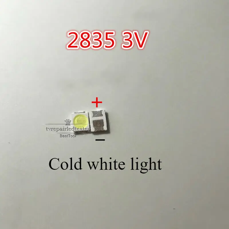 

100pcs 3V 1210 3528 2835 131LM Cool white For LED LCD Backlight TV Application