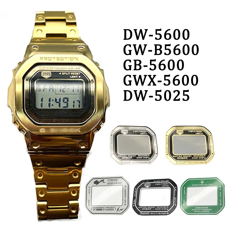 

DIY film Watch Lens Refitting for Casio G-shock watch case DW-5600 Series GW-B5600 GB-5600 GWX-5600 DW-5025 Tempered Glass Band