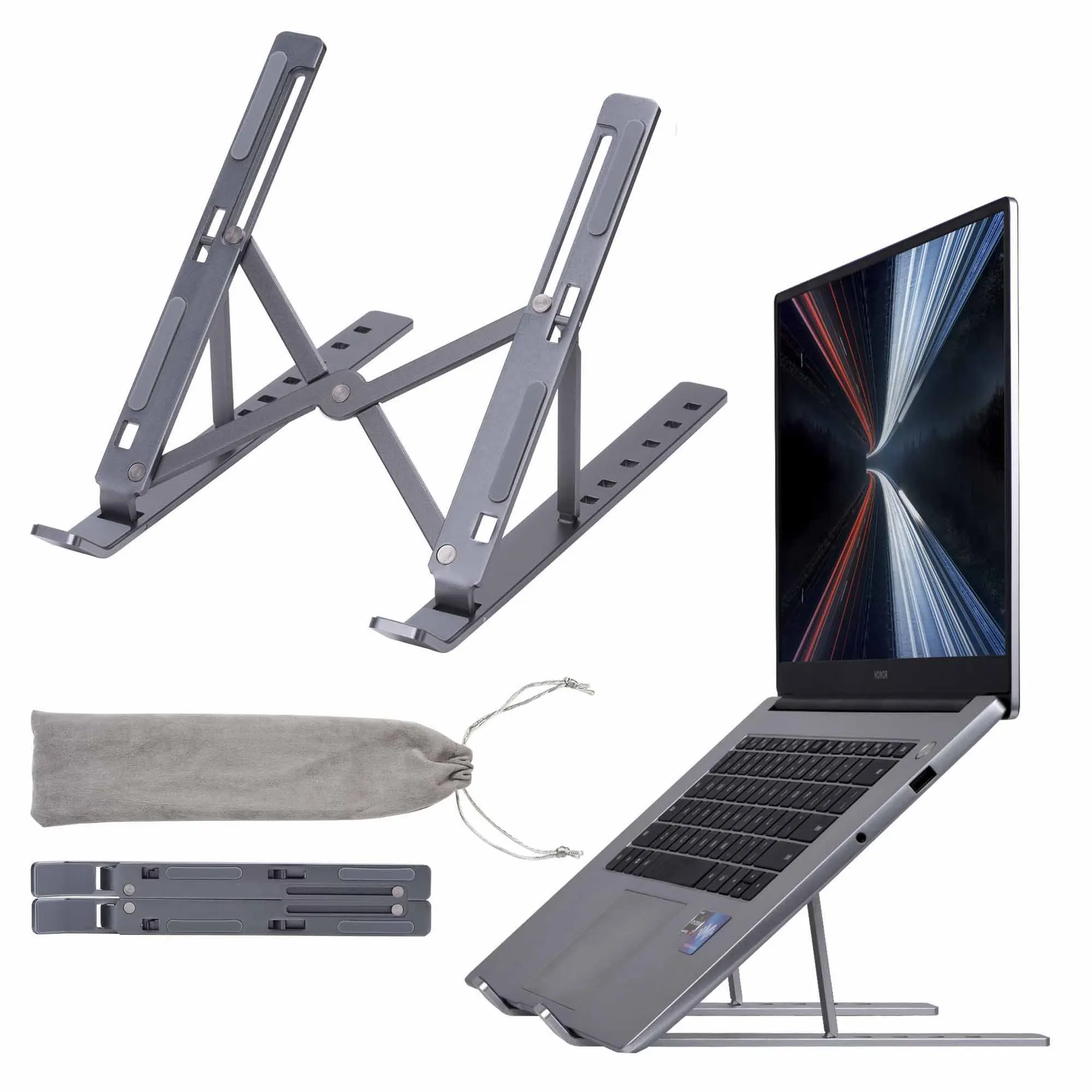 Laptop Stand Cooling Folding Portable Storage Base Lifter Desktop Heightening Bracket for Macbook Dell Lenovo Notebook Holder