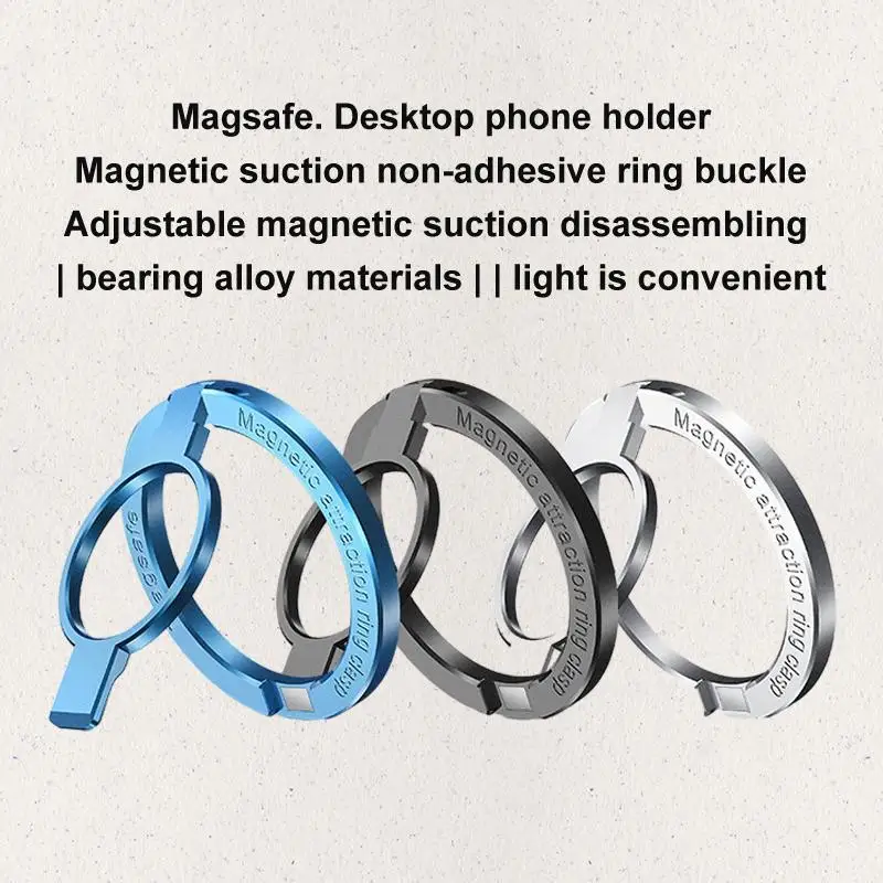 Ultra-thin Magnetic Suction Stand: Portable Desktop Phone Holder & Ring Holder