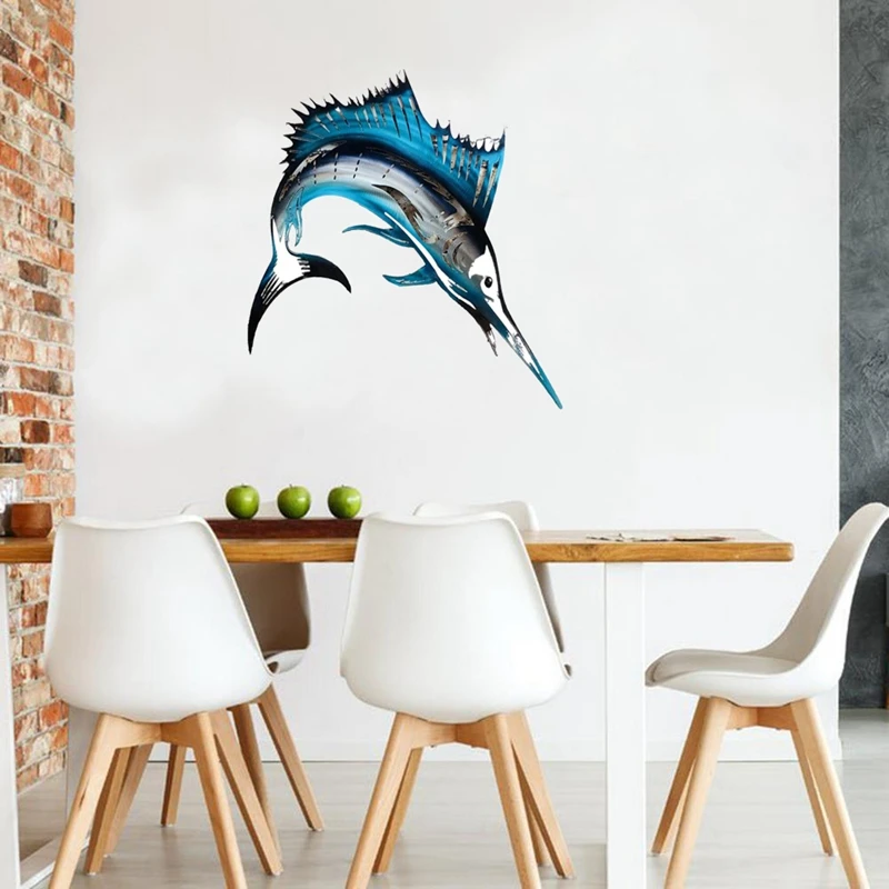 

Металлическая настенная декоративная кованая железная подвеска HOT-Shark для дома, гостиной, спальни, художественное украшение