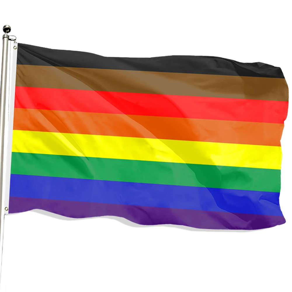 

The Rainbow Flags Customizable 90* 150 CM Indoor Outdoor Banner Display Decoration Hanging Without FlagPole for Pride Peace