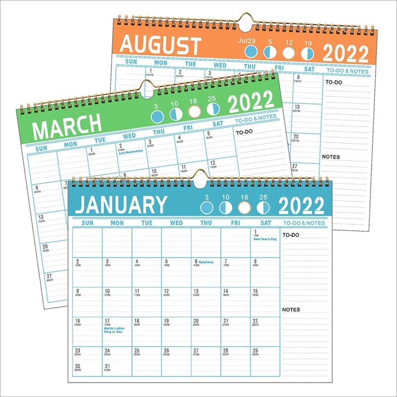 

Настенный календарь 2022-ежемесячный календарь 2022, календарь с двухпроводной связью, настенный календарь с блоками для письма и датами