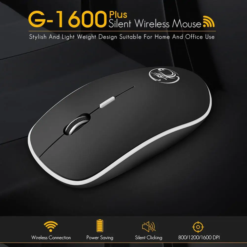 

Wireless Mouse Ergonomic Silent Mouse Computer Mouse PC USB Optical 2.4Ghz 1600 DPI 4 Buttons Noiseless Mouse For Laptop