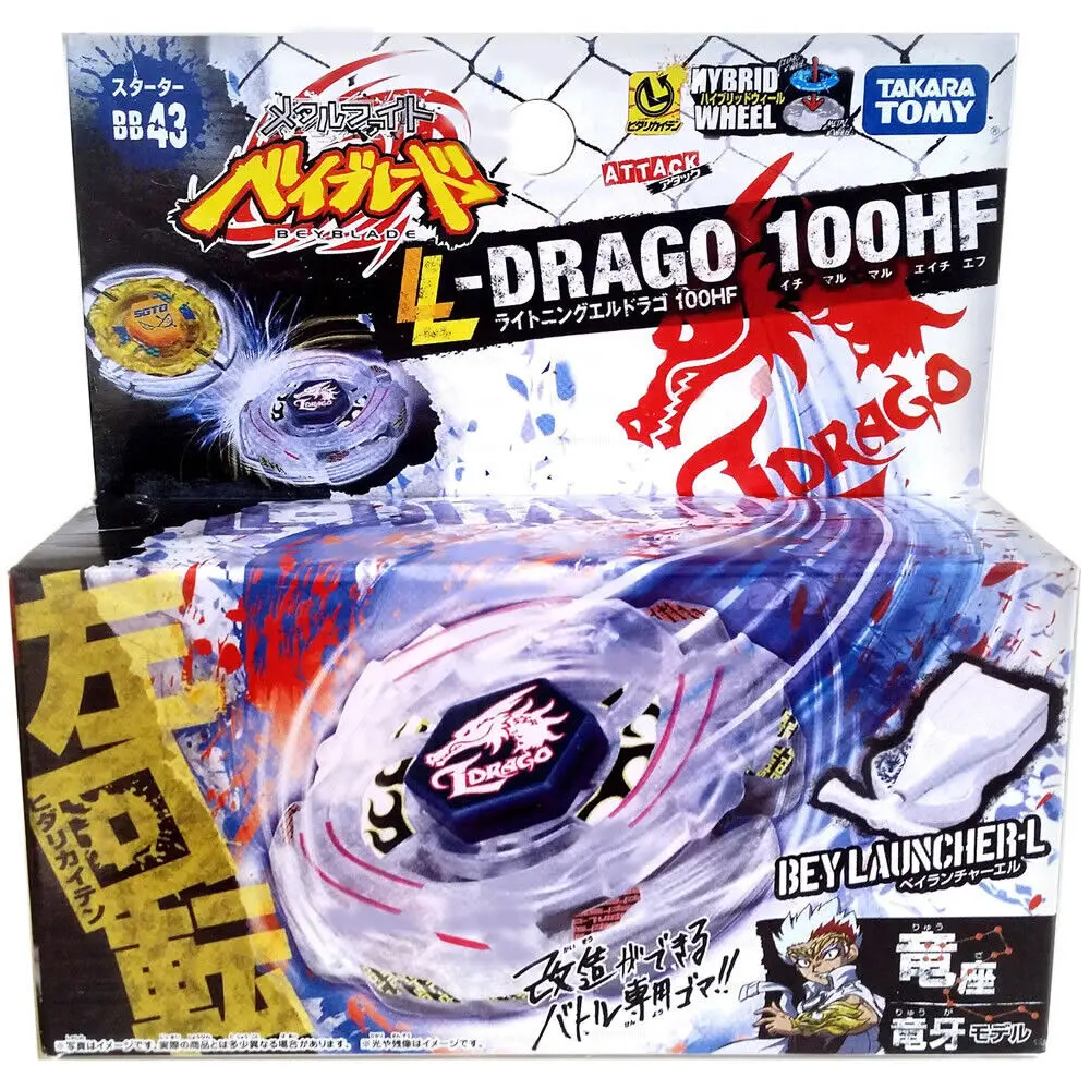 Такара Томи молния L-Drago 100HF металлический фьюжн Beyblade BB43 L Drago Beyblade