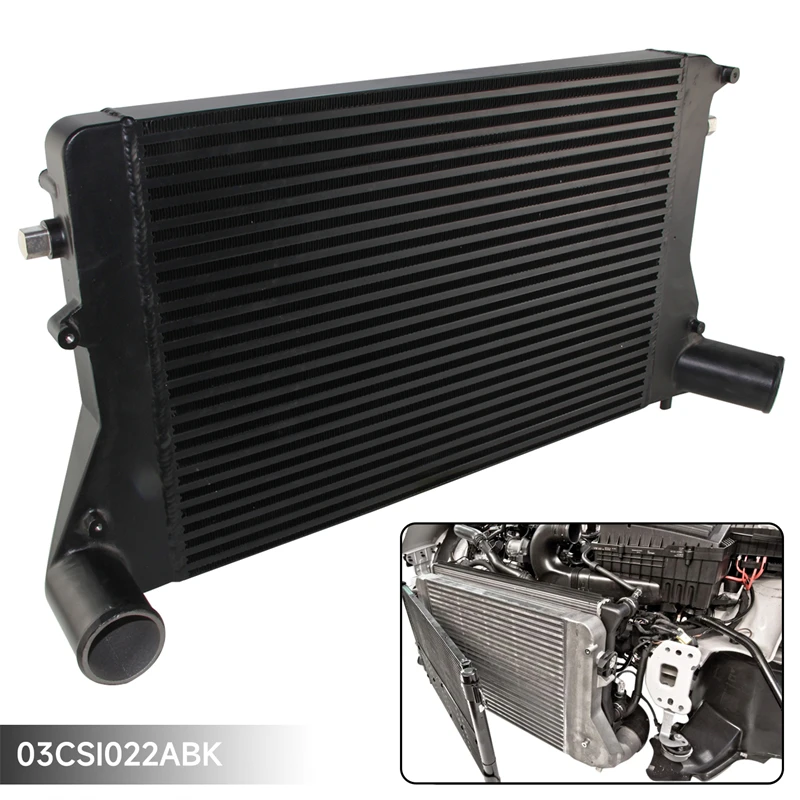 

Front Mount Intercooler Aluminum For VW Golf GTI 06-10 2.0T Turbo MK5 (Version2) Silver/Black
