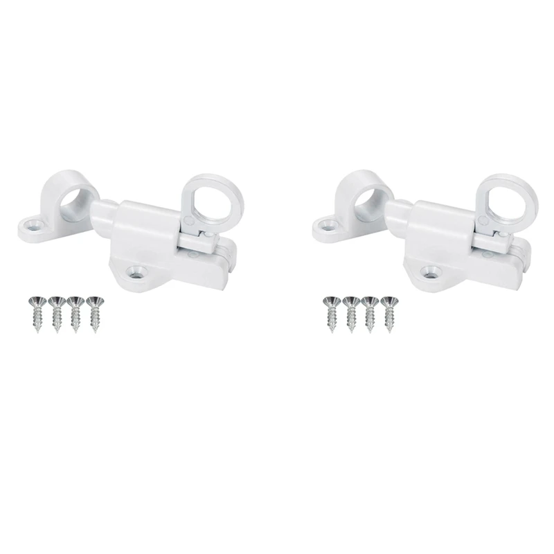 

5X Aluminum Alloy Security Automatic Window Gate Lock Spring Bounce Door Bolt Latch, White