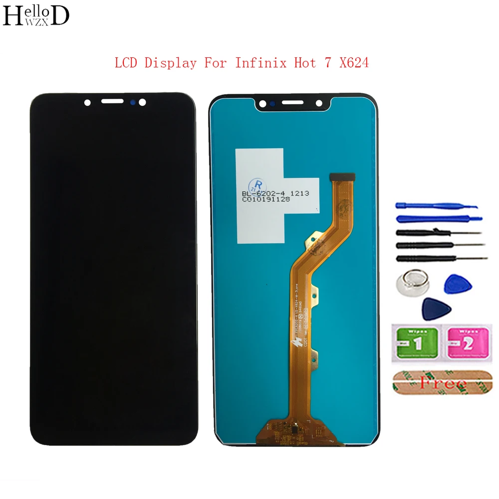 

6.2 inch 100% Mobile LCD Display For Infinix Hot 7 X624 LCD Display Touch Screen Digitizer Assembly Replacement